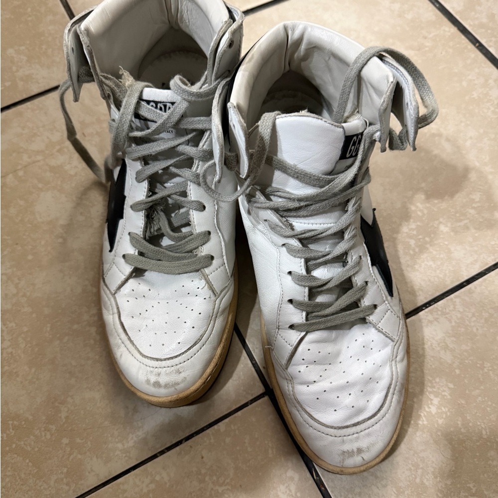 Golden Goose White High-Tops with Black Star SKY Star - Picture 2 of 5